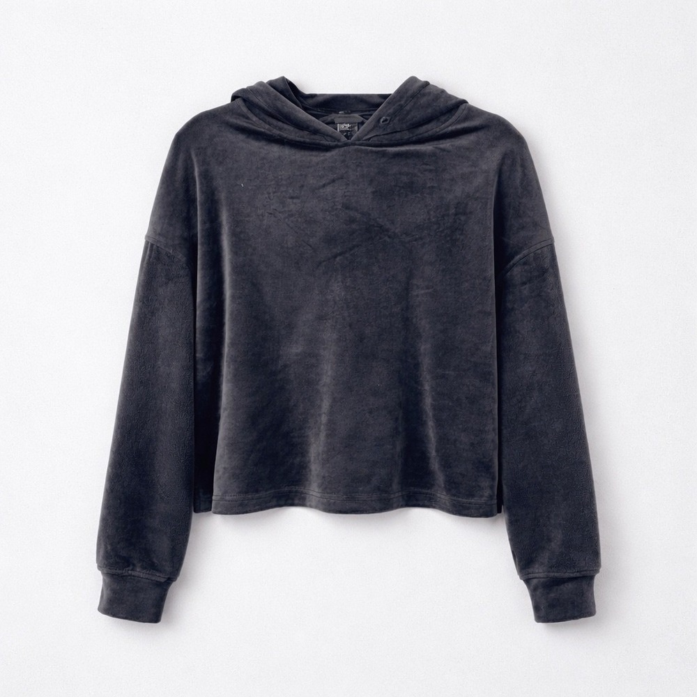 UGG Velour Hoodie Charcoal Gray Oversized Lounge Sweatshirt Women's Medium - Picture 9 of 9